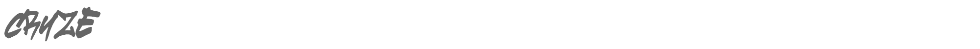 Sample characters Cruze Font