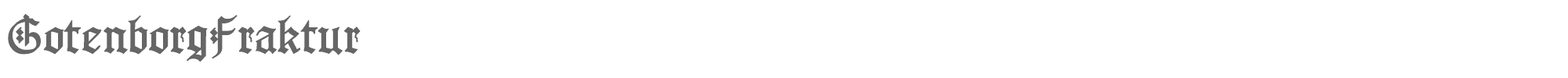 Sample characters Gotenborg Fraktur Font