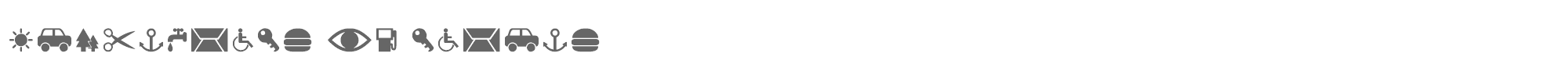 Sample characters Pictogramz Font