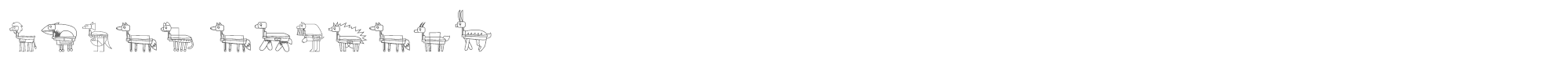 Sample characters Freak Animals Font