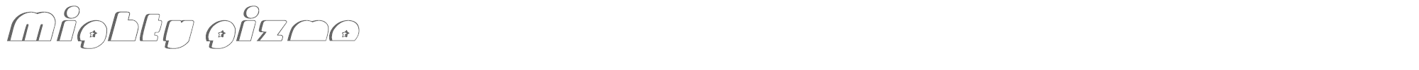 Sample characters Mighty Gizmo Font