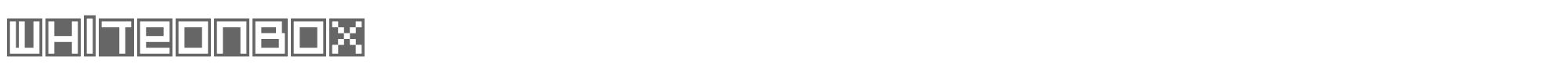 Sample characters White On Box Font