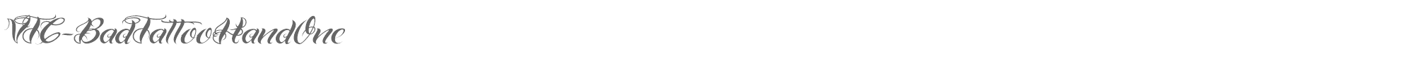Sample characters VTC Bad Tattoo Hand One Font