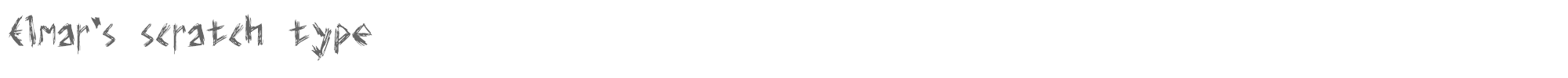 Sample characters Elmar's Scratch Type Font