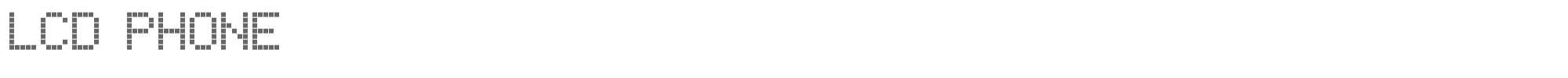 Sample characters LCD Phone Font