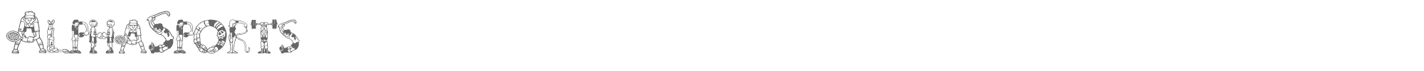 Sample characters Alpha Sports Font
