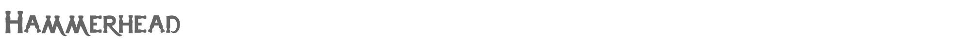Sample characters Hammer Head Font