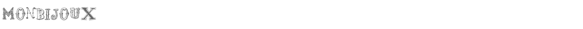 Sample characters Monbijoux Font
