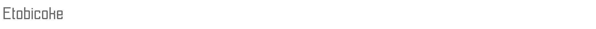 Sample characters Etobicoke Font