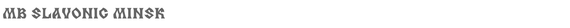 Sample characters MB Slavonic Minsk Font