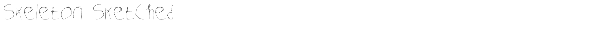Sample characters Skeleton Sketched Font