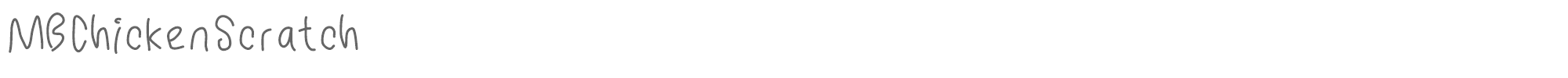 Sample characters MB Chicken Scratch Font