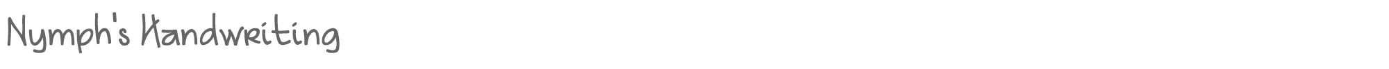 Sample characters Nymphs Handwriting Font