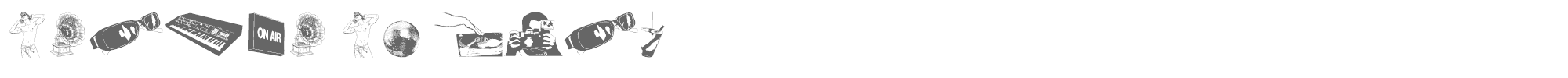 Sample characters Denise DJ Font