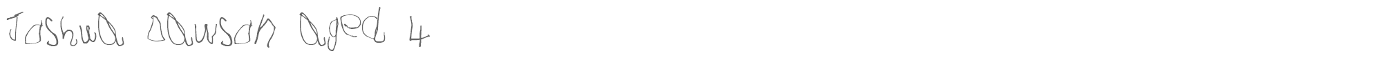 Sample characters Joshua Dawson aged 4 Font