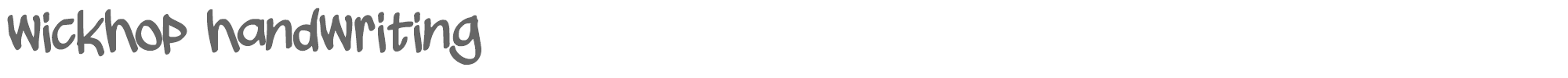 Sample characters Wickhop Handwriting Font
