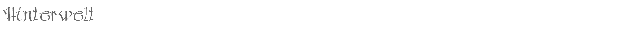 Sample characters Hinterwelt Font
