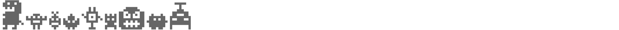 Sample characters MonstaPix Font