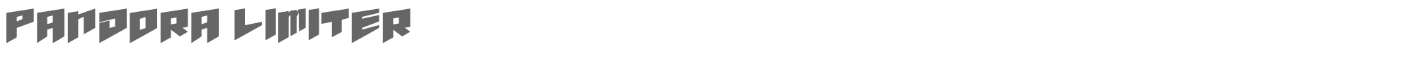 Sample characters Pandora Limiter Font