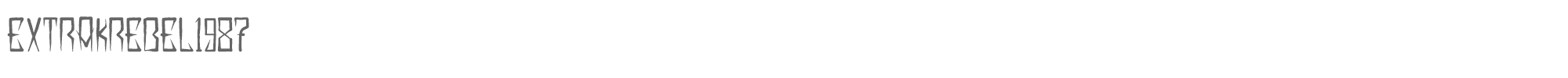 Sample characters Extrakrebel 1987 Font