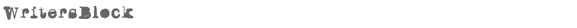 Sample characters Writers Block Font