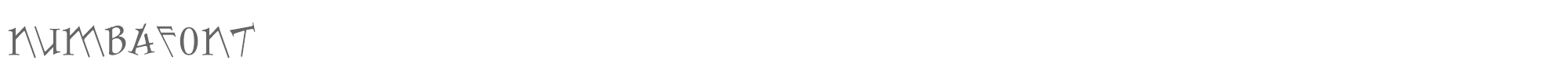 Sample characters Numbafont Font