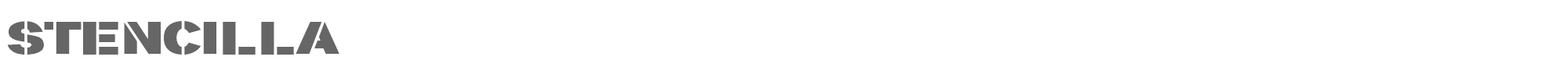 Sample characters Stencilla Font