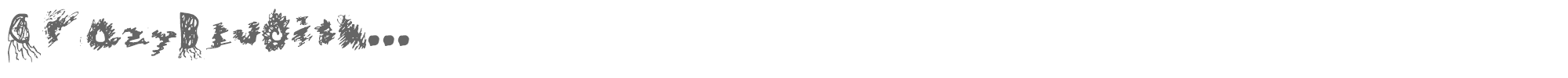Sample characters Crazy Bludish Font