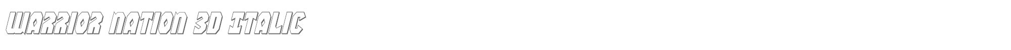 Warrior Nation warnation3dital.ttf font preview