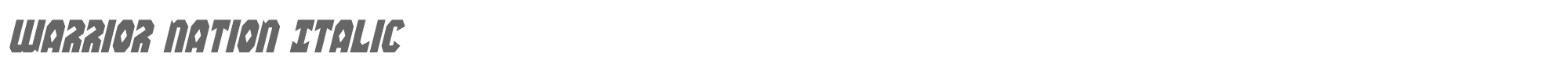 Warrior Nation warnationital.ttf font preview