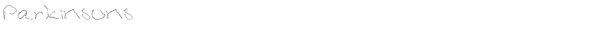 Sample characters Parkinson's Font