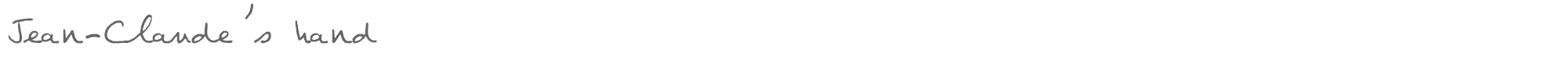 Sample characters Jean-Claude's hand Font