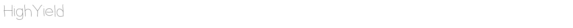 Sample characters High Yield Font