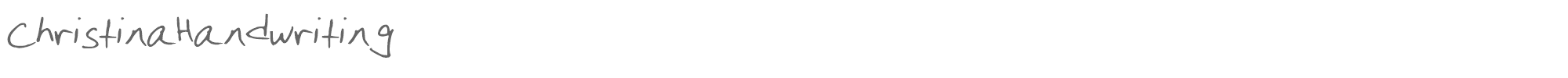 Sample characters Christina Handwriting Font