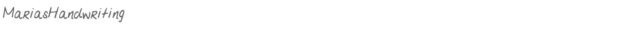 Sample characters Marias Handwriting Font