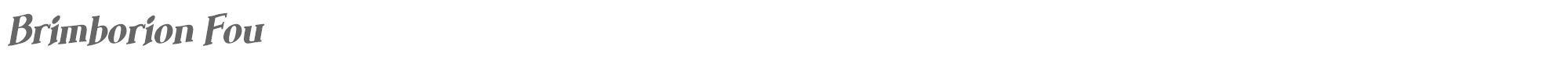 Sample characters Brimborion Fou Font