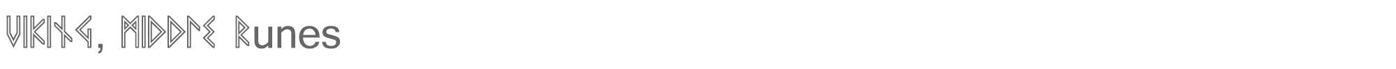 Sample characters Viking Middle Runes Font