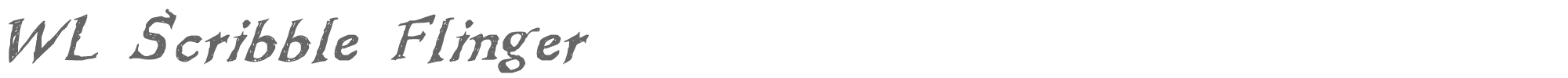 Sample characters WL Scribble Flinger Font