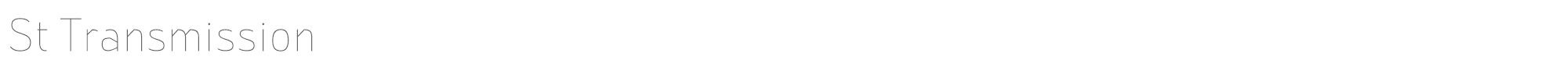 Sample characters St Transmission 200 Font