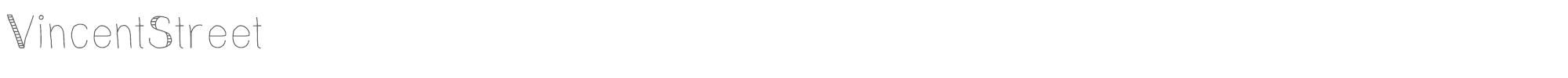 Sample characters Vincent Street Font