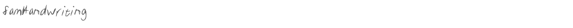 Sample characters Sam Handwriting Font
