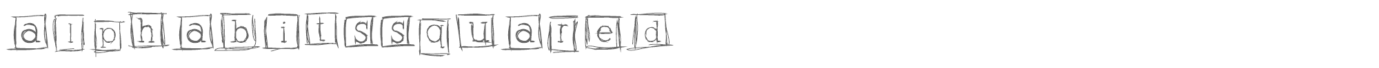Sample characters Alphabits Squared Font