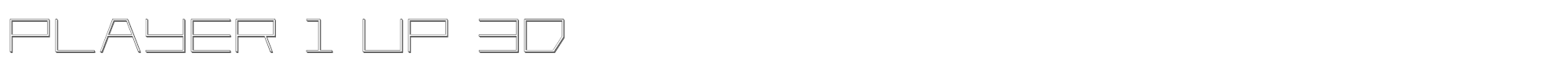 Player 1 Up player1up3d.ttf font preview