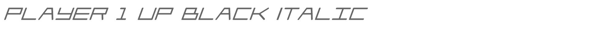 Player 1 Up player1upblackital.ttf font preview
