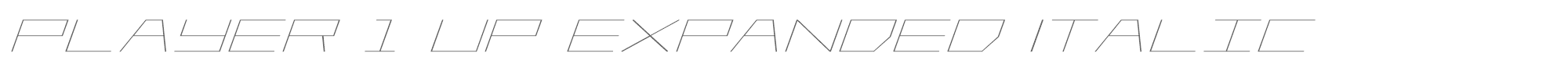 Player 1 Up player1upexpandital.ttf font preview