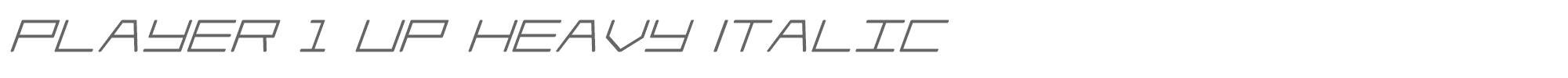 Player 1 Up player1upheavyital.ttf font preview