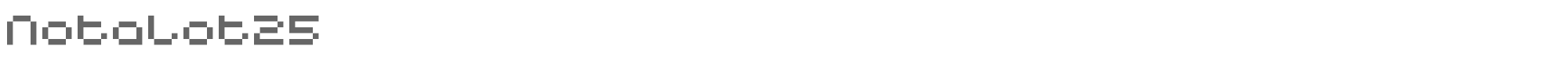 Sample characters Notalot25 Font
