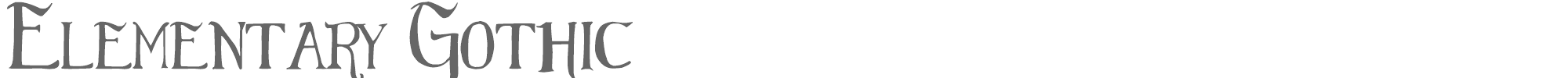 Sample characters Elementary Gothic Font