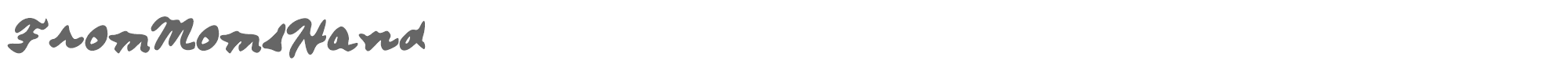 Sample characters From Moms Hand Font