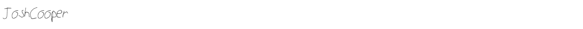 Sample characters Josh Cooper Font